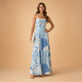Caley | elegancka sukienka maxi damska z kokardą na plecach