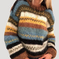 Alanna - Oversize’owy dzianinowy damski sweter – zimowy