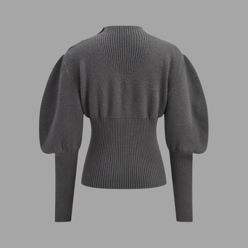 Jack | krótki sweter damski z bufiastymi rękawami, przytulny i wyrazisty krój