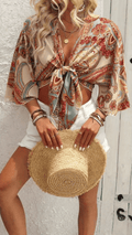 Doreen | Damska bluzka boho z wiązaniem z przodu