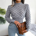 Allyson - Dzianinowy top z fakturą i golfem