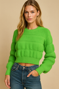 Rosalind – modny, efektowny i stylowy krótki sweter damski z fakturą
