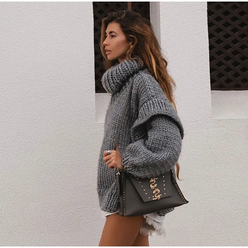 Magda | Damski sweter oversize z golfem