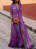 Cary | Sukienka damska maxi w paski elegancka klasyczna