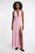 Beverly | Sukienka maxi damska elegancka na ramiączkach halter
