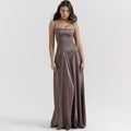 Olivia | Elegancka sukienka satynowa maxi z wiązaniem na plecach