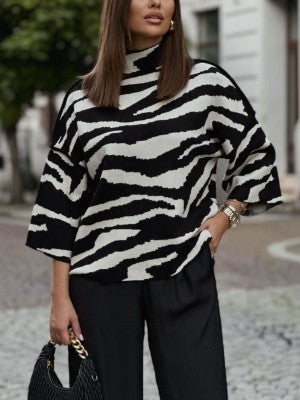 Dana | Oversizedowy sweter w zebry