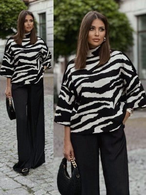 Dana | Oversizedowy sweter w zebry