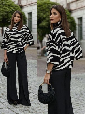 Dana | Oversizedowy sweter w zebry