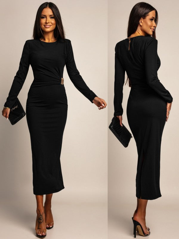 Luna | Elegancka sukienka maxi z biżuteryjnymi zdobieniami