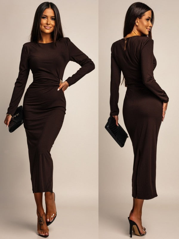 Luna | Elegancka sukienka maxi z biżuteryjnymi zdobieniami
