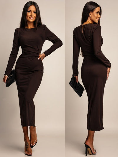 Luna | Elegancka sukienka maxi z biżuteryjnymi zdobieniami