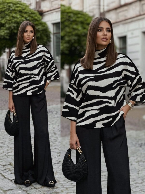Dana | Oversizedowy sweter w zebry