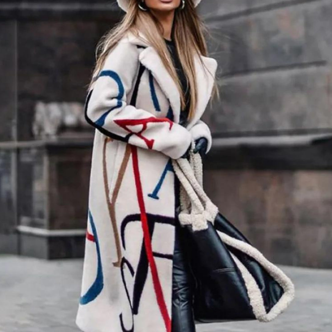 Maelis | Płaszcz Zimowy Damski z Modnym Printem