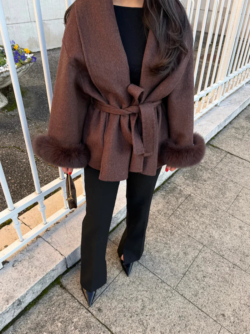 Aurora | Luksusowy i elegancki wełniany płaszcz damski