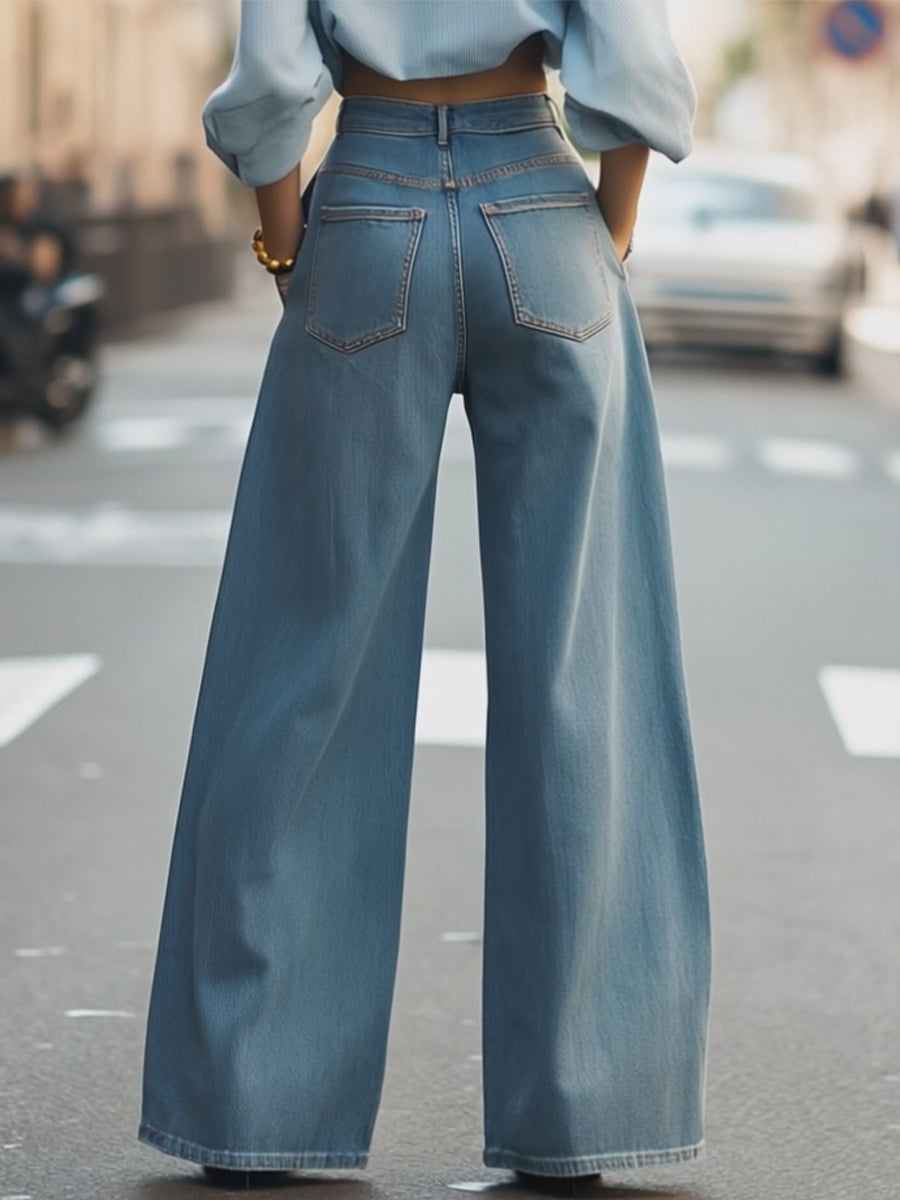 Zoey | Vintage szerokie spodnie jeansowe