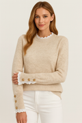 Venus – elegancki damski sweter z koronką – jesień/zima
