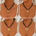 Alma | Damski naszyjnik typu choker z zawieszkami