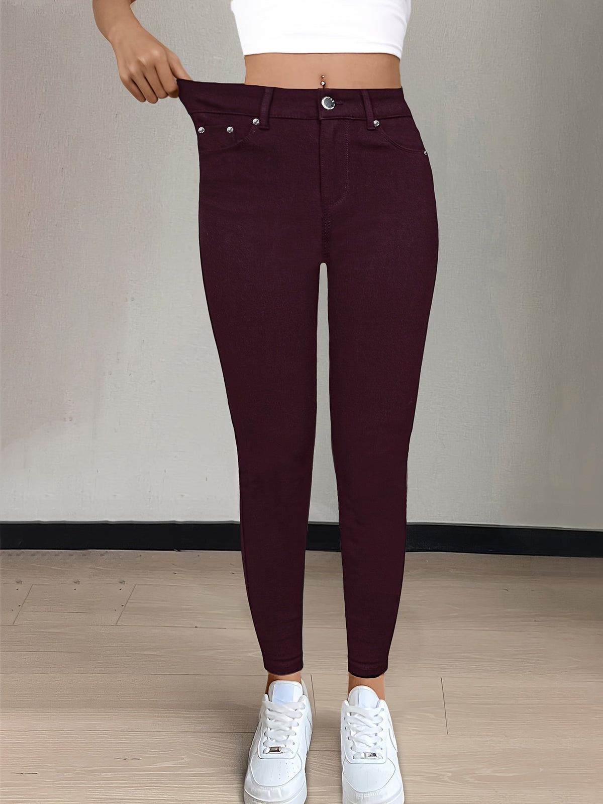 Florentyna | Jeansy damskie skinny z wysokim stanem