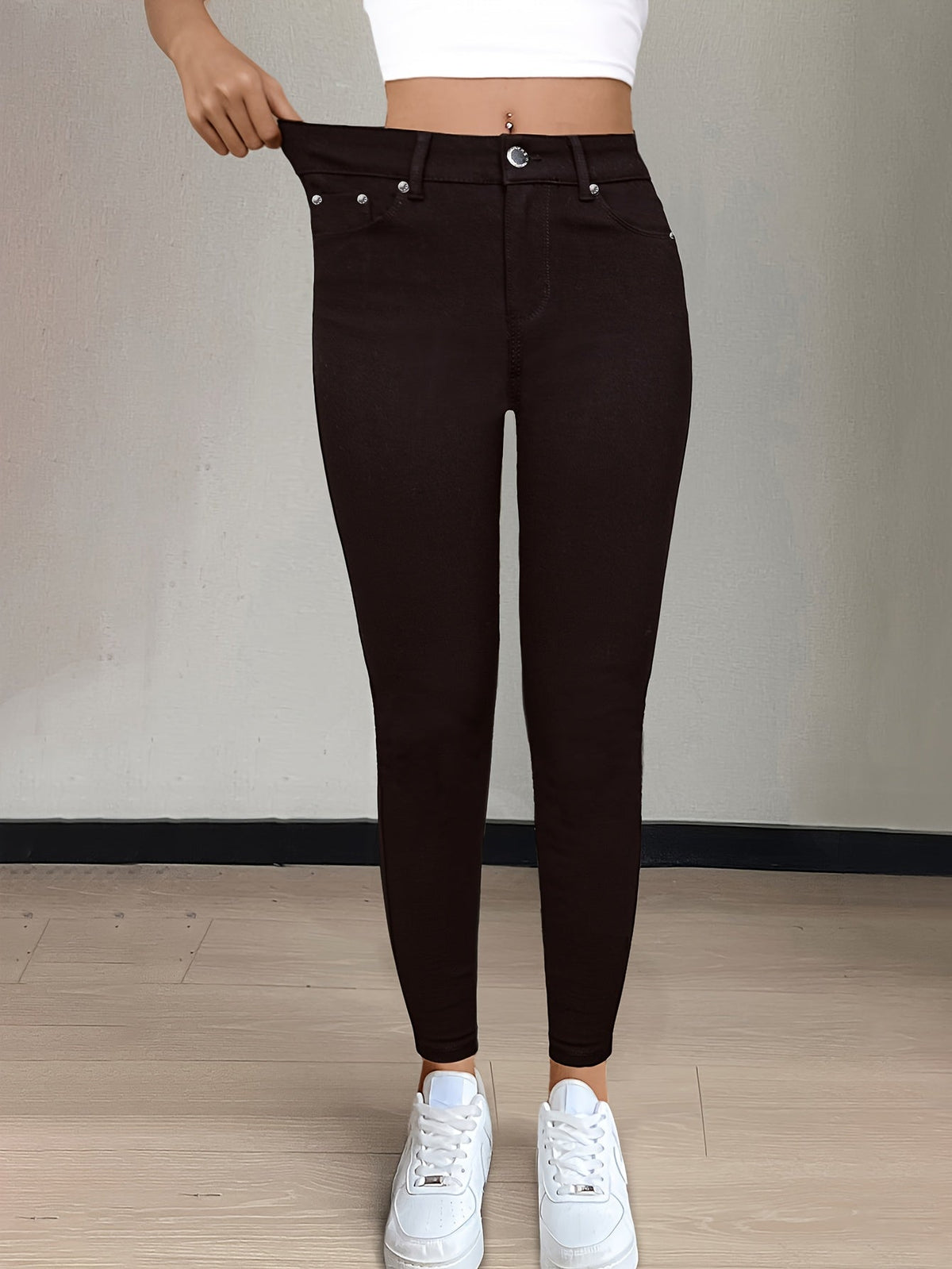 Florentyna | Jeansy damskie skinny z wysokim stanem