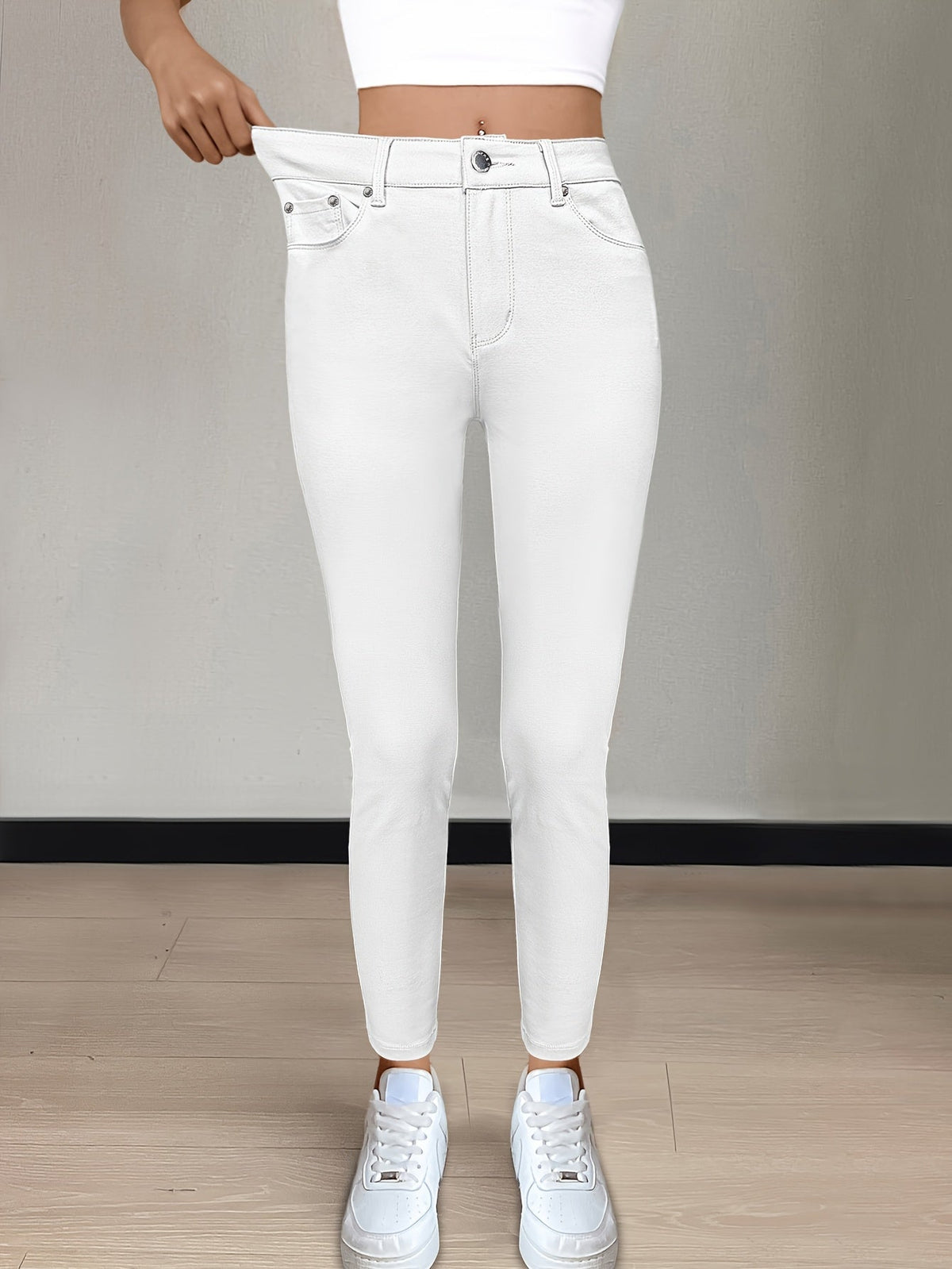 Florentyna | Jeansy damskie skinny z wysokim stanem