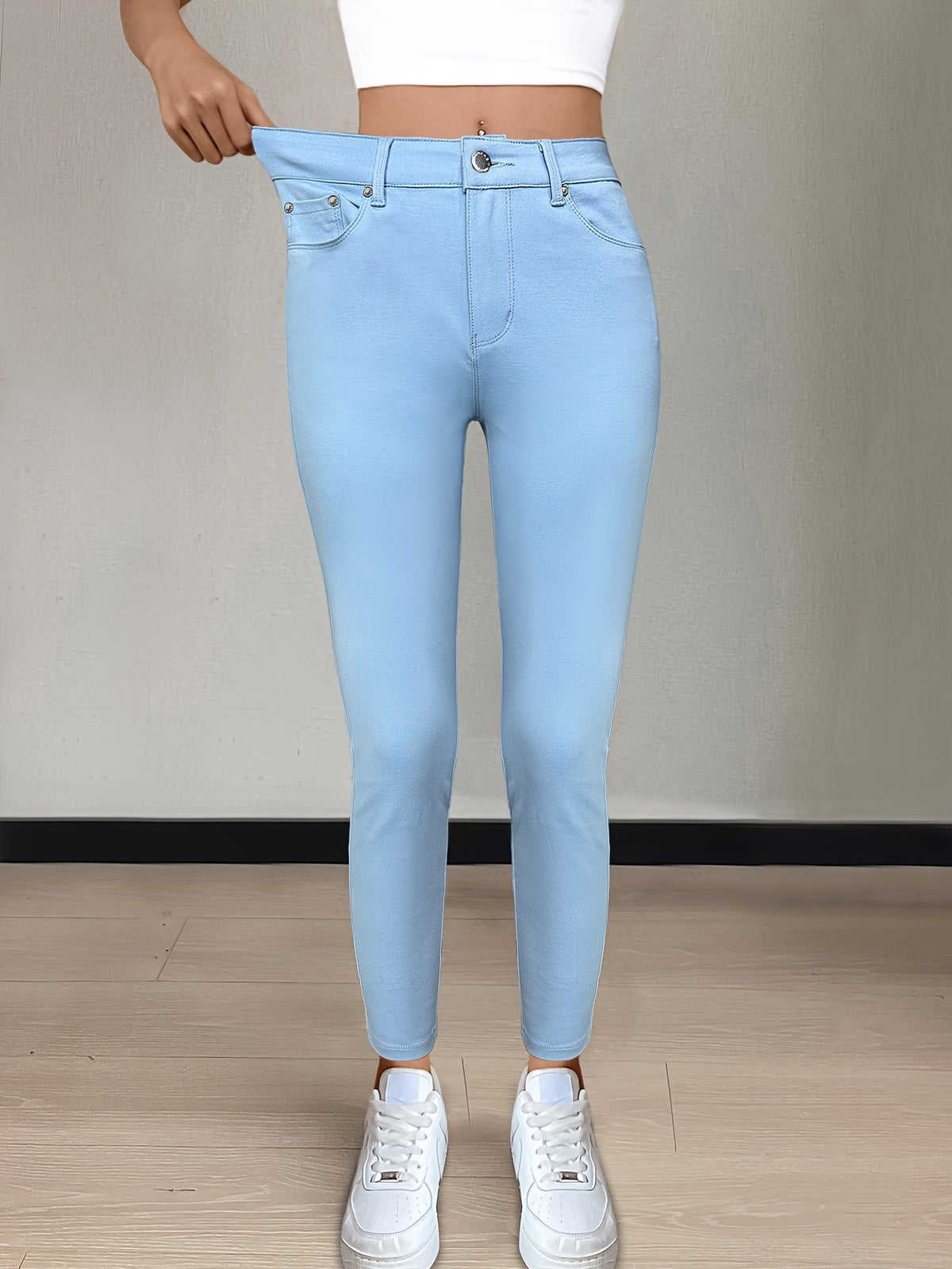 Florentyna | Jeansy damskie skinny z wysokim stanem