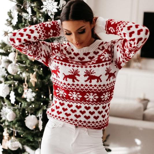 Lena | Ciepły damski sweter zimowy SnowFlake