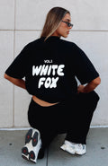 Jayne | Damski t-shirt oversize czarny wygodny nowoczesny casualowy
