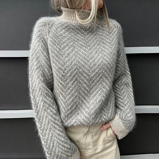 Emilia | Miękki i swobodny sweter dzianinowy w jodełkę