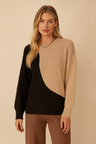 Vicky – modny, elegancki sweter damski z kontrastowym wykończeniem