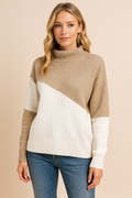 Tracy – damski sweter z dzianiny z ukośnym rozkładem kolorów