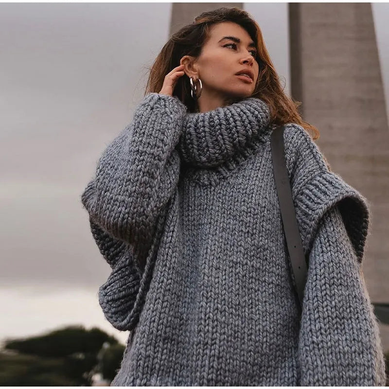 Magda | Damski sweter oversize z golfem