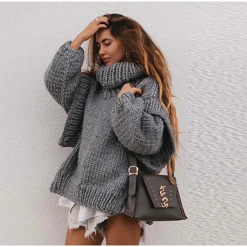 Magda | Damski sweter oversize z golfem