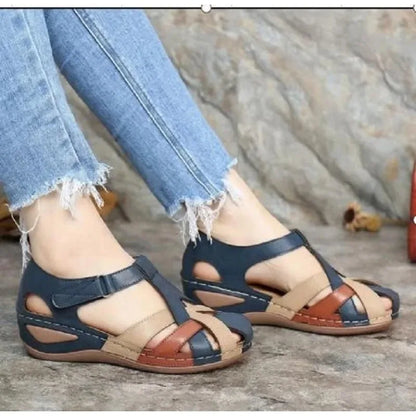 Teodora - Skórzane sandały ortopedyczne buty damskie z regulowanymi paskami