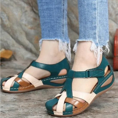Teodora - Skórzane sandały ortopedyczne buty damskie z regulowanymi paskami