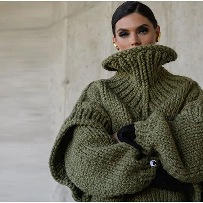 Magda | Damski sweter oversize z golfem