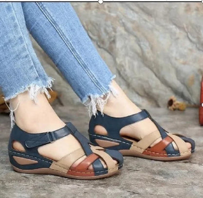 Teodora - Skórzane sandały ortopedyczne buty damskie z regulowanymi paskami