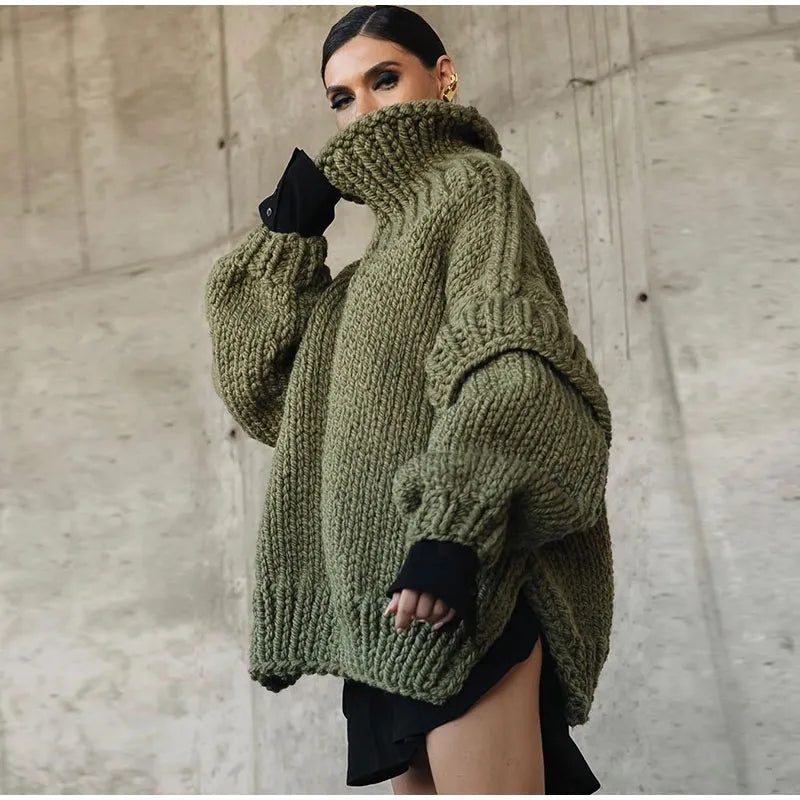 Magda | Damski sweter oversize z golfem