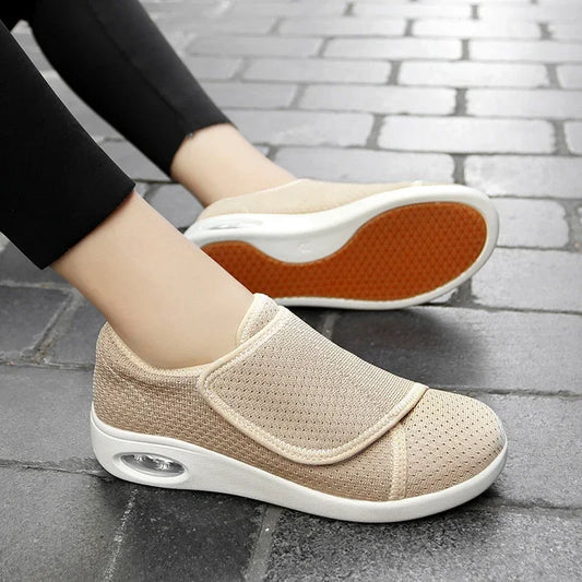 Solenne - Damskie buty ortopedyczne haluks na rzepy z oddychającą siateczką i amortyzacją