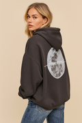 Beverly - Damska, uniwersalna bluza z kapturem w stylu casual streetwear z nadrukiem kosmicznym