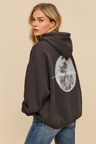 Beverly - Damska, uniwersalna bluza z kapturem w stylu casual streetwear z nadrukiem kosmicznym