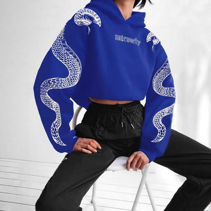 Anastasia – modna damska bluza z kapturem z nadrukiem węża