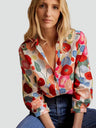 Katey | Elegancka bluzka damska w kwiatowy print zapinana na guziki
