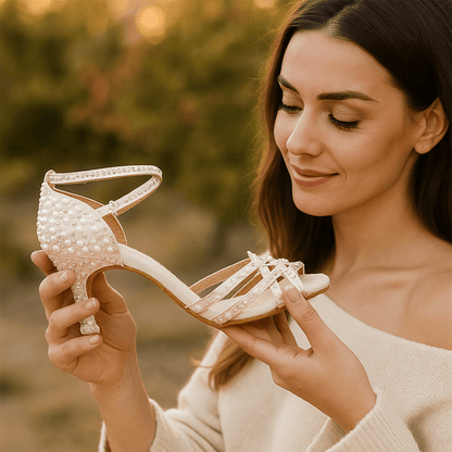 Millie - Personalizowane Satynowe Buty Taneczne na Obcasie