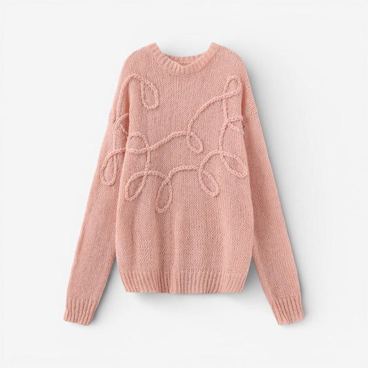 Abby - Oversize'owy sweter z długim rękawem i okrągłym dekoltem
